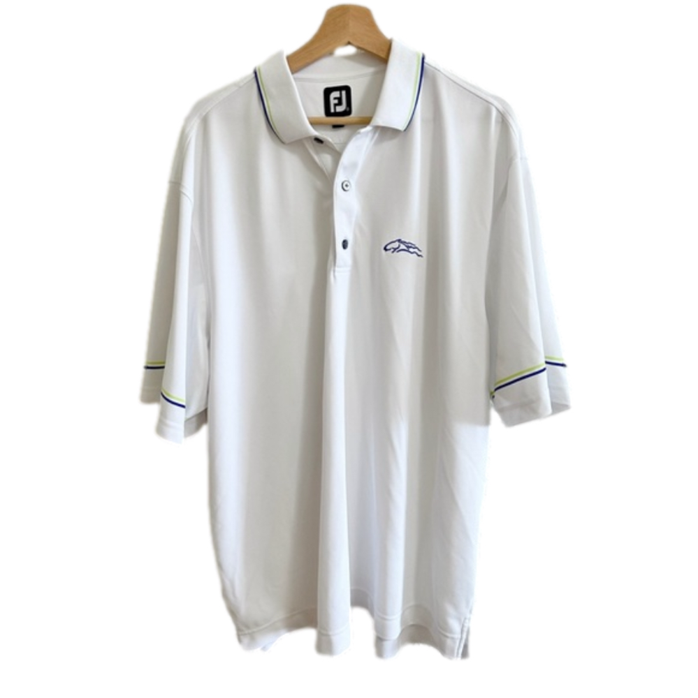 Footjoy Men’s White Golf Polo Short Sleeve‎ Shirt Horse Mustang Dolphin Size 2XL